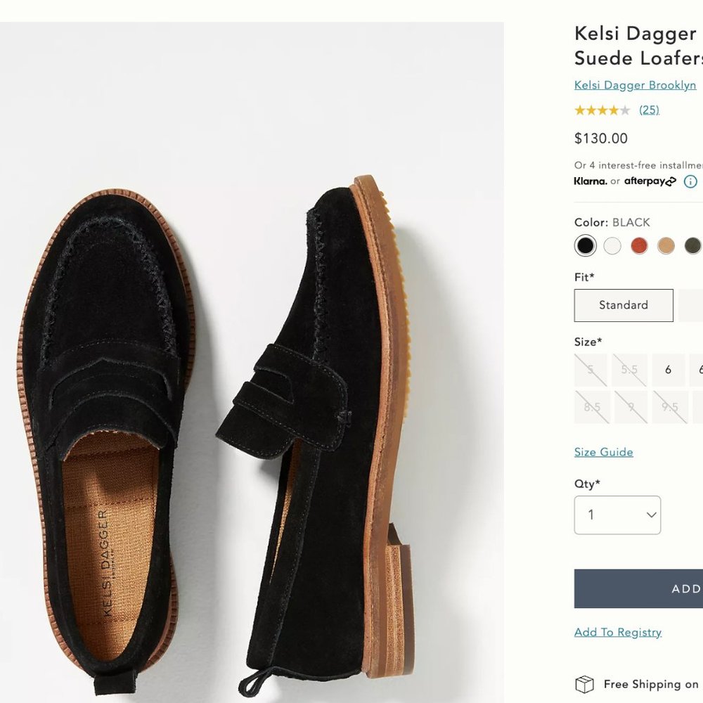 Kelsi Dagger Brooklyn black suede oxfords, size 7.5 wmns